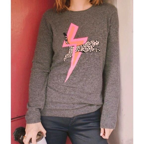 Wyse London Gray Cashmere Lightning Bolt Sweater Size 2 - Picture 7 of 7